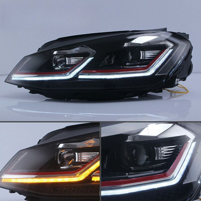 R Style DRL LED Projector Headlights LED Indicator Fit For VW Golf 7 MK7 TDI GTI 2013-2018