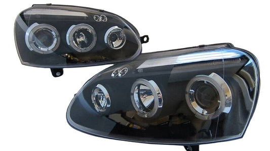 Black LED Projector Headlights Fit For VW Golf 5 MK5 GTI TDI 2003-2008
