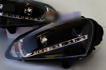 Black LED DRL Projector Headlights Fit For VW Golf V TDI GTI 2003-2008