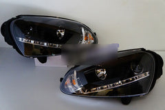 Black LED DRL Projector Headlights Fit For VW Golf V TDI GTI 2003-2008