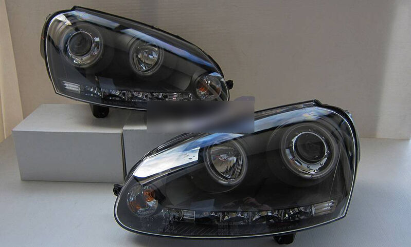 Black LED DRL Angel Eyes Projector Head Lights Fit For VW Golf V TDI GTI 2003-2008