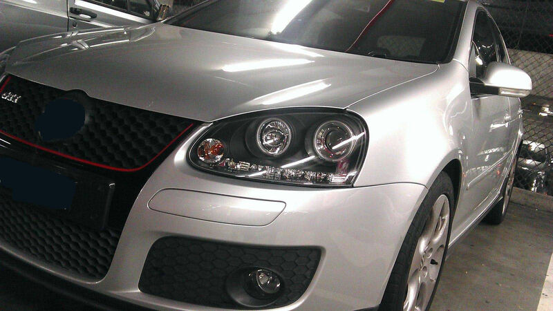 Black LED DRL Angel Eyes Projector Head Lights Fit For VW Golf V TDI GTI 2003-2008