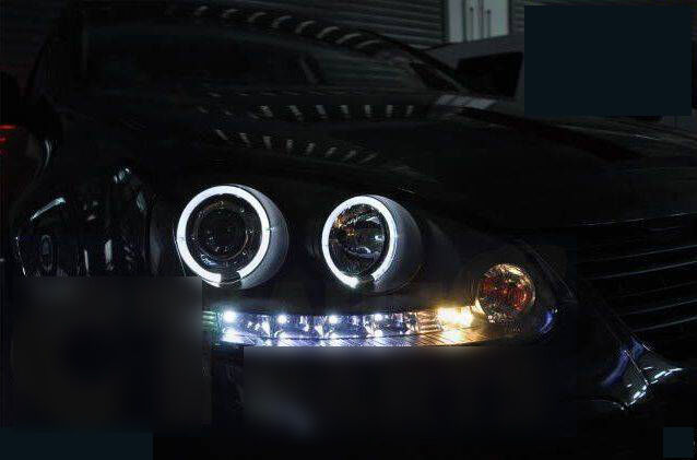 Black LED DRL Angel Eyes Projector Head Lights Fit For VW Golf V TDI GTI 2003-2008