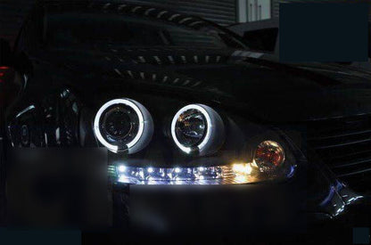 Black LED DRL Angel Eyes Projector Head Lights Fit For VW Golf V TDI GTI 2003-2008