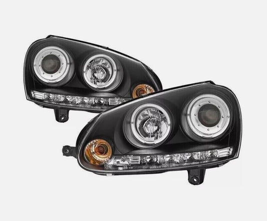 CCFL Angel Eyes Black Projector DRL Headlights Fit For VW Golf 5 V TDI /GTI 2003-2008
