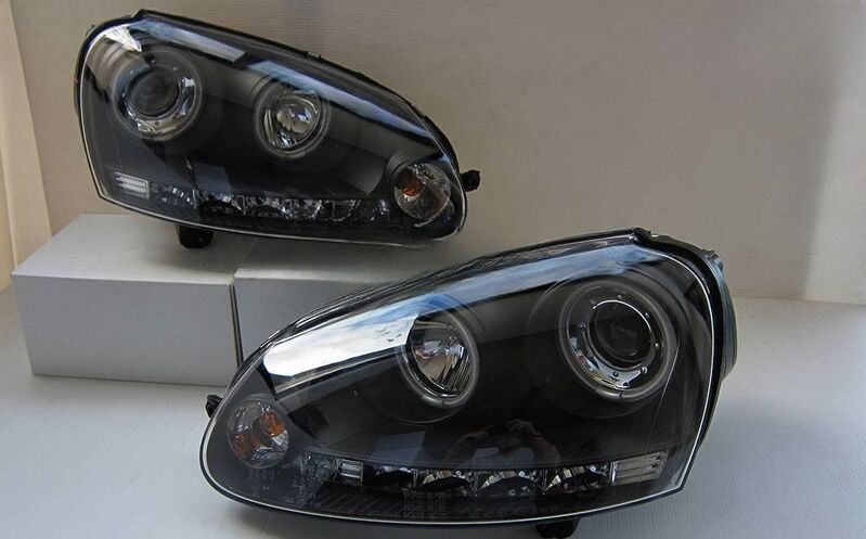 CCFL Angel Eyes Black Projector DRL Headlights Fit For VW Golf 5 V TDI /GTI 2003-2008