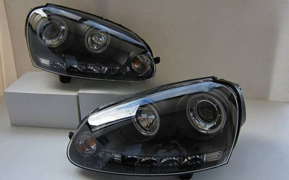 CCFL Angel Eyes Black Projector DRL Headlights Fit For VW Golf 5 V TDI /GTI 2003-2008