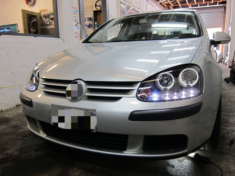 CCFL Angel Eyes Black Projector DRL Headlights Fit For VW Golf 5 V TDI /GTI 2003-2008