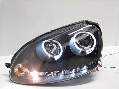 CCFL Angel Eyes Black Projector DRL Headlights Fit For VW Golf 5 V TDI /GTI 2003-2008