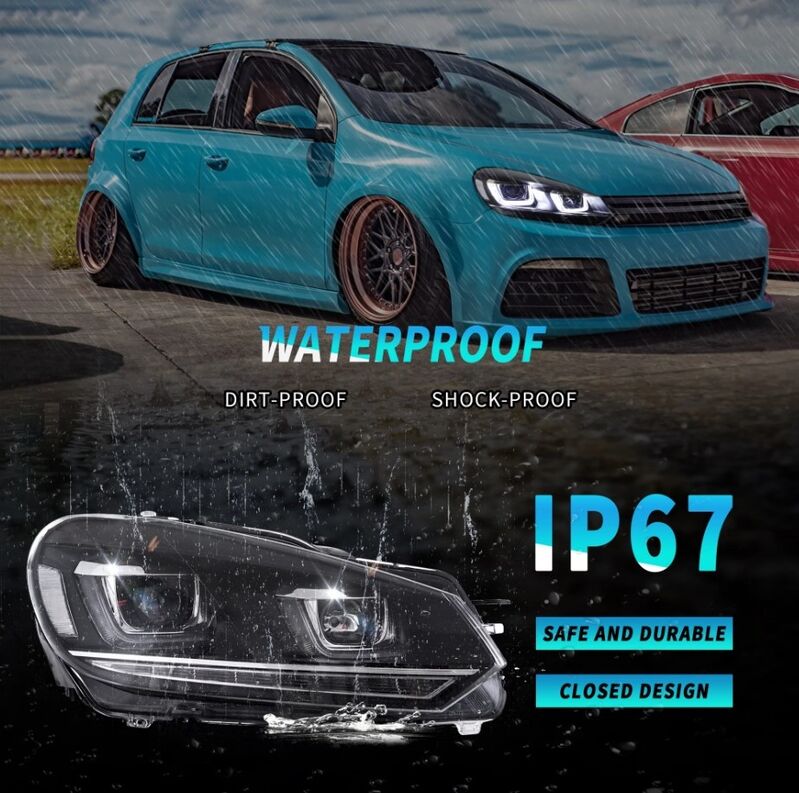 DRL Sequential LED Headlights Fit For Volkswagen VW Golf 6 MK6 GTI TDI 2008-2014