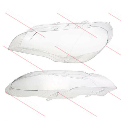 Pair Of Headlight Lens Lamp Cover Lampshade Fit For BMW X5 E70 2008-2013