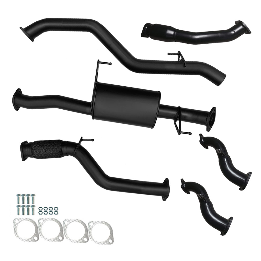 #Black - Aluminised Steel, #With Cat & Muffler