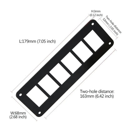 12V / 24V Blank Rocker Switch Panel for Cars Marine Boats ATVs Trailers