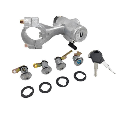 Ignition Barrel Switch Door Locks 2 Key Barn Set Silver Fit For Nissan Patrol GQ Y60 1988-1998