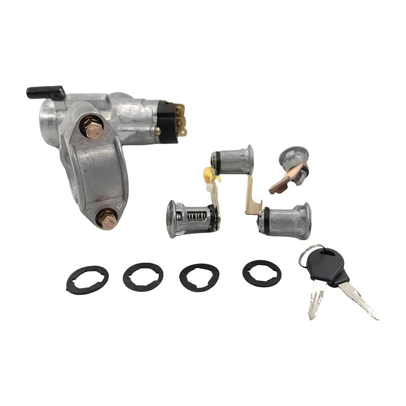 Ignition Barrel Switch Door Locks 2 Key Barn Set Silver Fit For Nissan Patrol GQ Y60 1988-1998
