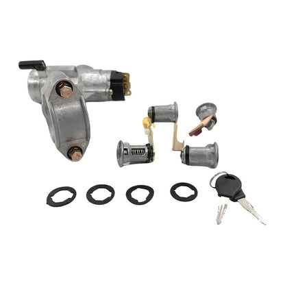 Ignition Barrel Switch Door Locks 2 Key Barn Set Silver Fit For Nissan Patrol GQ Y60 1988-1998