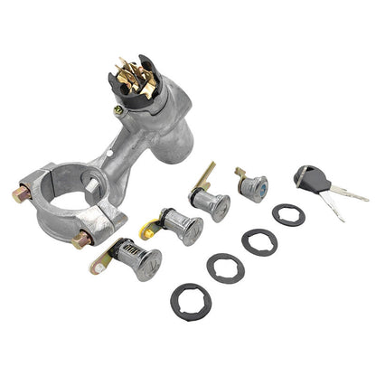 Ignition Barrel Switch Door Locks 2 Key Barn Set Silver Fit For Nissan Patrol GQ Y60 1988-1998