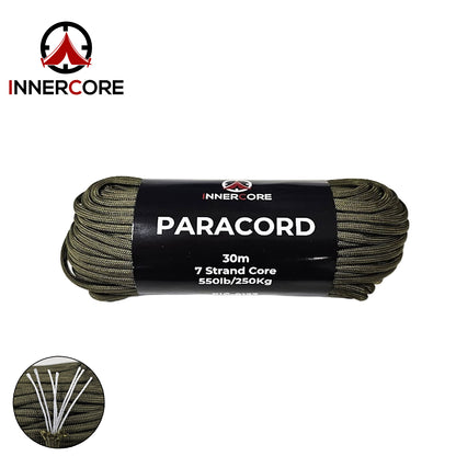 Innercore 100ft 550 Olive Paracord - 7 Strand