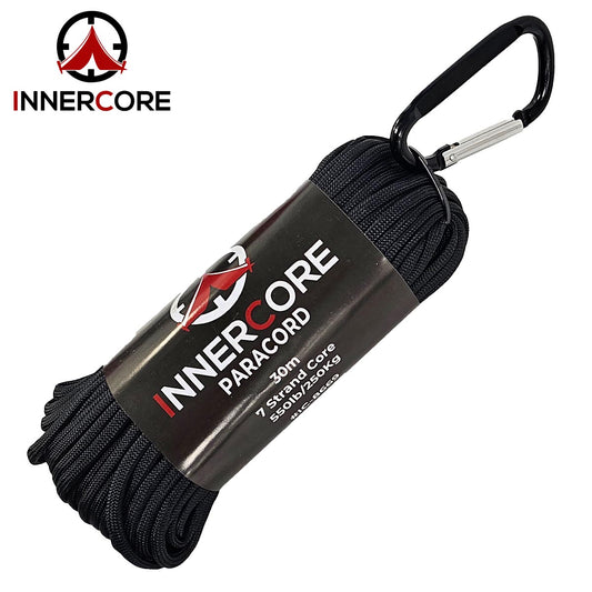 Innercore 100ft 550 Black Paracord - 7 Strand