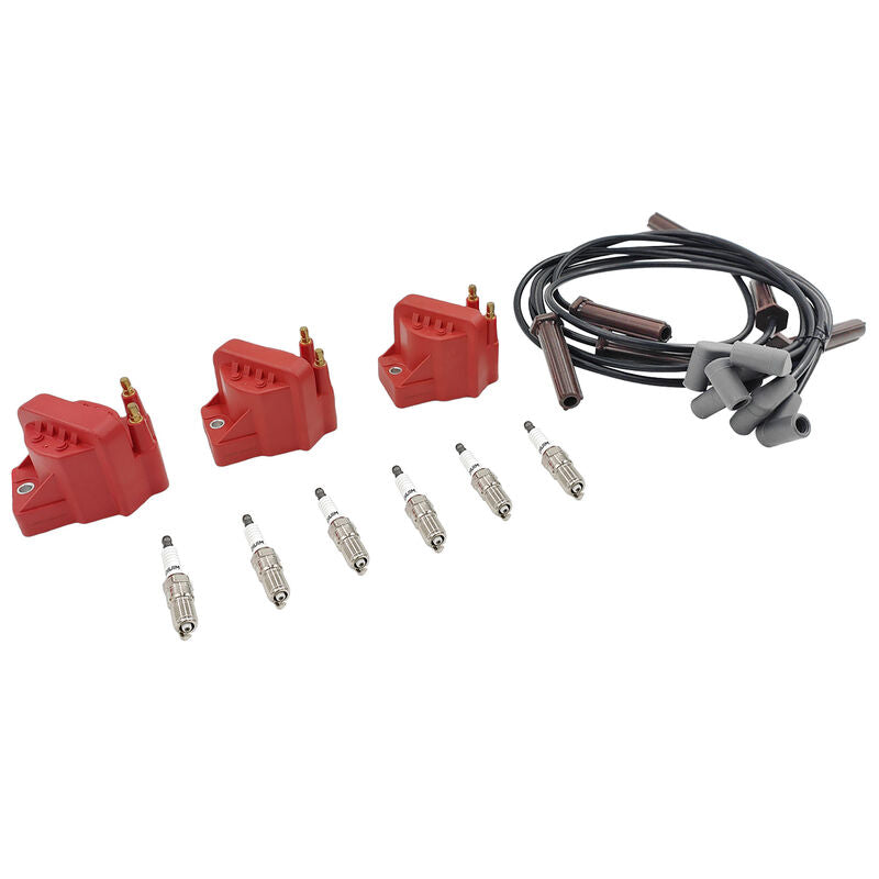 3 Pack Ignition Coil + 6 x Leads Fit For Holden Commodore VP VR VS VT VX VY V6 3.8L