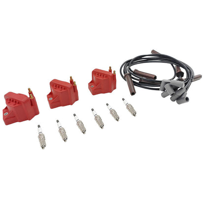 3 Pack Ignition Coil + 6 x Leads Fit For Holden Commodore VP VR VS VT VX VY V6 3.8L