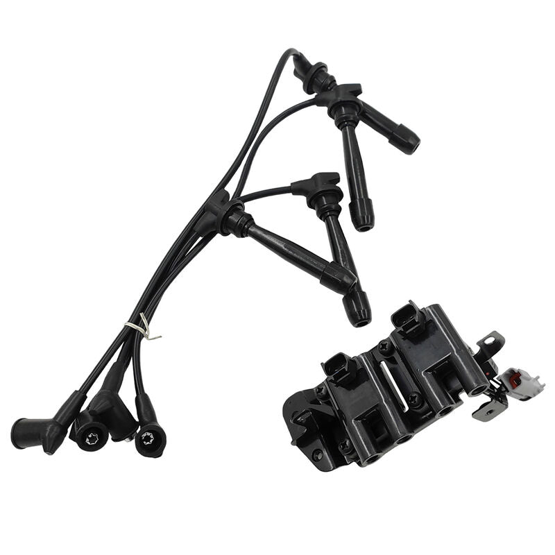 Ignition Coil Pack & Lead Kit Fit For Kia Cerato LD Rio JB For Hyundai Accent Getz TB L4 1.6L G4EC G4ED 2001-2011