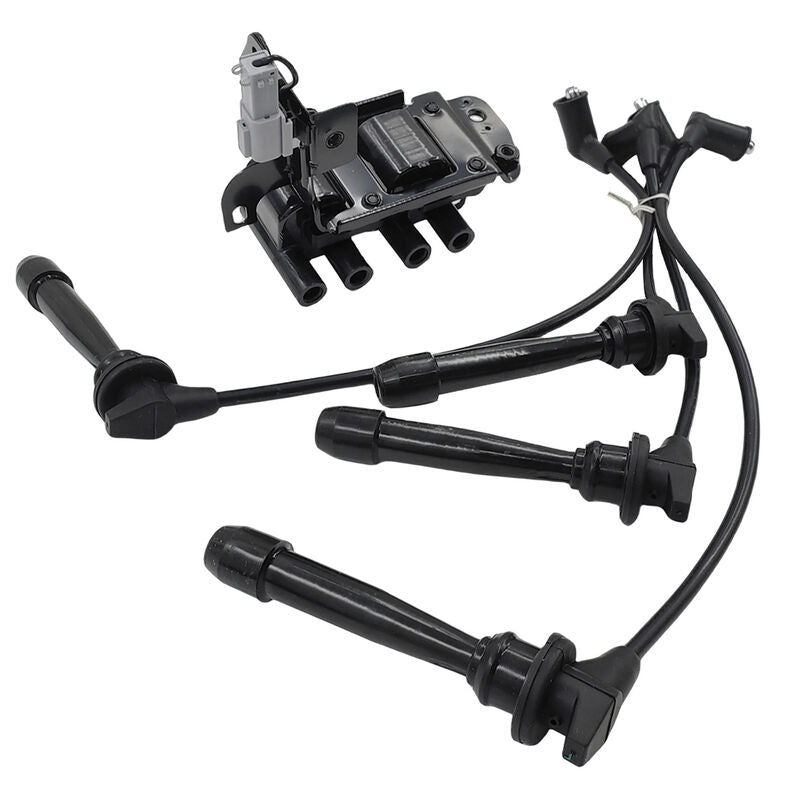 Ignition Coil Pack & Lead Kit Fit For Kia Cerato LD Rio JB For Hyundai Accent Getz TB L4 1.6L G4EC G4ED 2001-2011