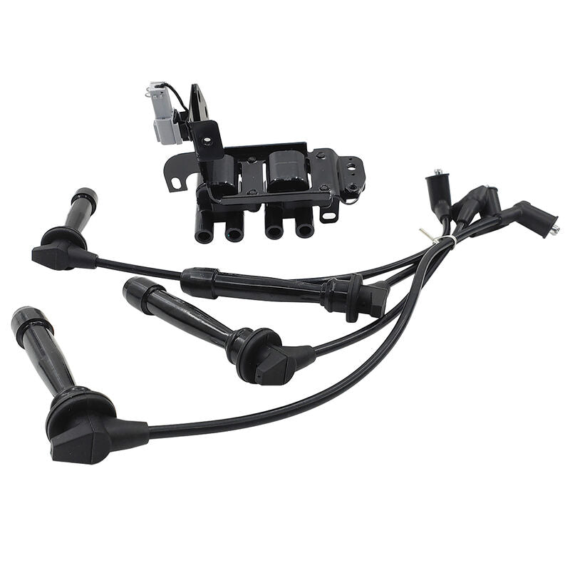 Ignition Coil Pack & Lead Kit Fit For Kia Cerato LD Rio JB For Hyundai Accent Getz TB L4 1.6L G4EC G4ED 2001-2011