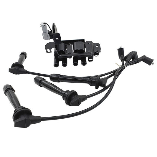 Ignition Coil Pack & Lead Kit Fit For Kia Cerato LD Rio JB For Hyundai Accent Getz TB L4 1.6L G4EC G4ED 2001-2011