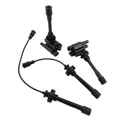 Ignition Coils Spark Plug Leads Service Kit Fit For Mitsubishi Lancer CE CG CH Outlander ZE 4 Cylinder 16V