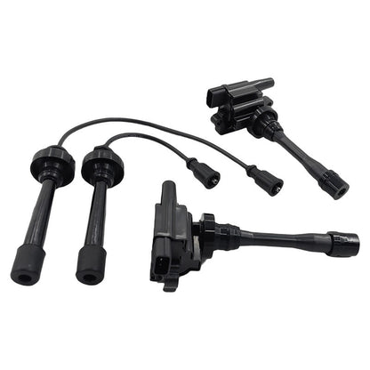 Ignition Coils Spark Plug Leads Service Kit Fit For Mitsubishi Lancer CE CG CH Outlander ZE 4 Cylinder 16V