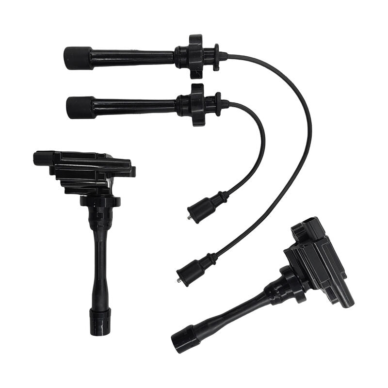 Ignition Coils Spark Plug Leads Service Kit Fit For Mitsubishi Lancer CE CG CH Outlander ZE 4 Cylinder 16V