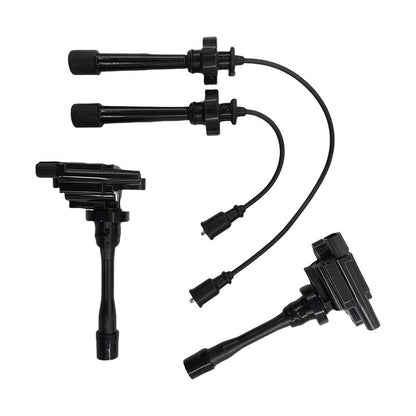 Ignition Coils Spark Plug Leads Service Kit Fit For Mitsubishi Lancer CE CG CH Outlander ZE 4 Cylinder 16V