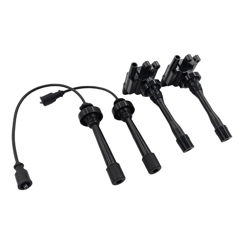 Ignition Coils Spark Plug Leads Service Kit Fit For Mitsubishi Lancer CE CG CH Outlander ZE 4 Cylinder 16V