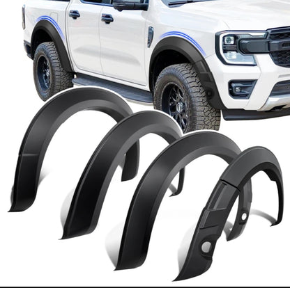 FORD RANGER NEXT GEN FENDER FLARES ABS PLASTIC 2022(WITH SENSOR HOLES)