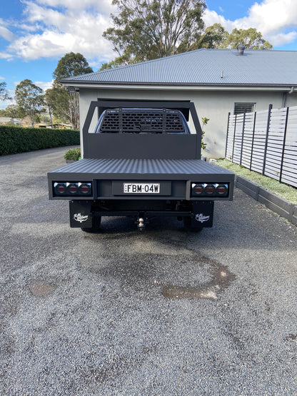 RAMPED UP 4X4 COMPLETE ALUMINIUM 1800mm TRAY WITH 1700mm Trundle (MATT BLACK)