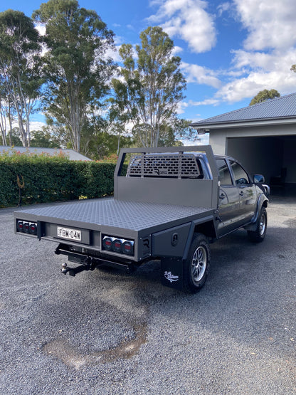 RAMPED UP 4X4 COMPLETE ALUMINIUM 1800mm TRAY WITH 1700mm Trundle (MATT BLACK)