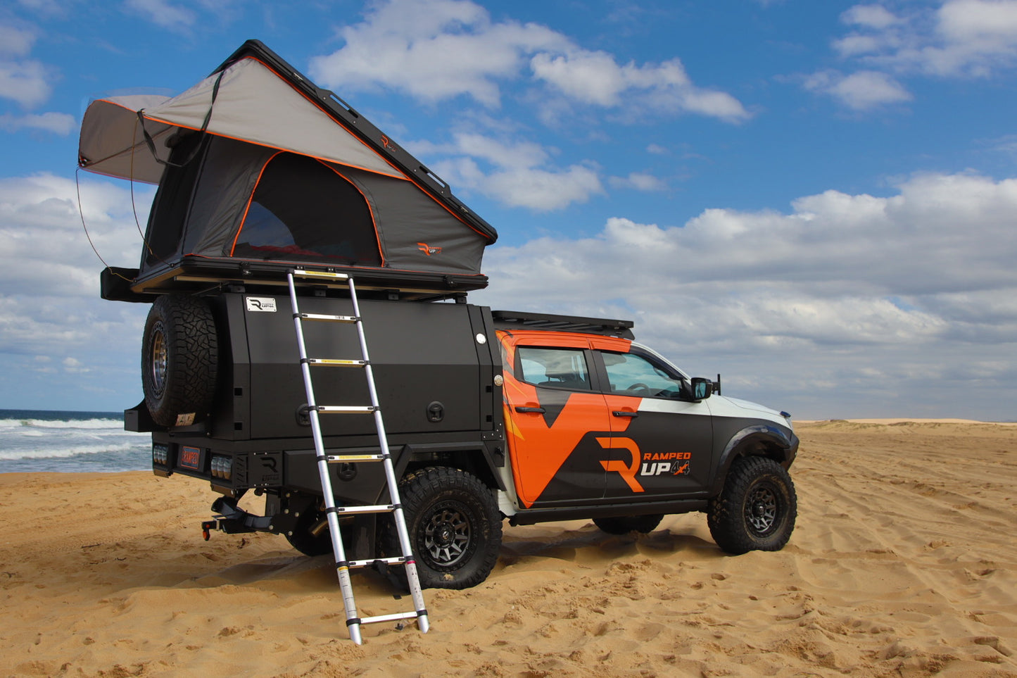 RAMPED UP 4X4 ROOF TOP TENT (ALUMINUM TRIANGLE)