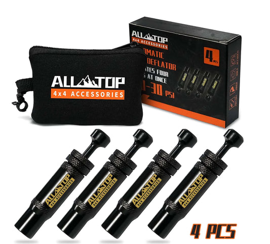 ADJUSTABLE AUTO-STOP AIR-DOWN TYRE DEFLATOR, 10-30 PSI, 4PCS