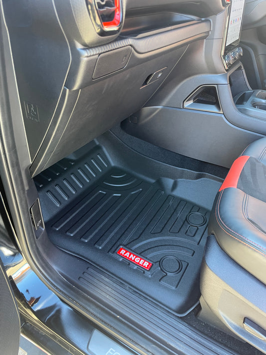 Ford Ranger Next Gen 2022 3D Moulded Floor Mats (front and rear)