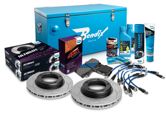 Front 4" Brake Upgrade Kit to suit Toyota Land Cruiser 76, 78, 79 Series 2016-on with Dual Channel ABS & VSC