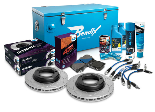 Front 0" Brake Upgrade Kit to suit Toyota Land Cruiser 76, 78, 79 Series 2007-2016 with Single Channel ABS, no VSC