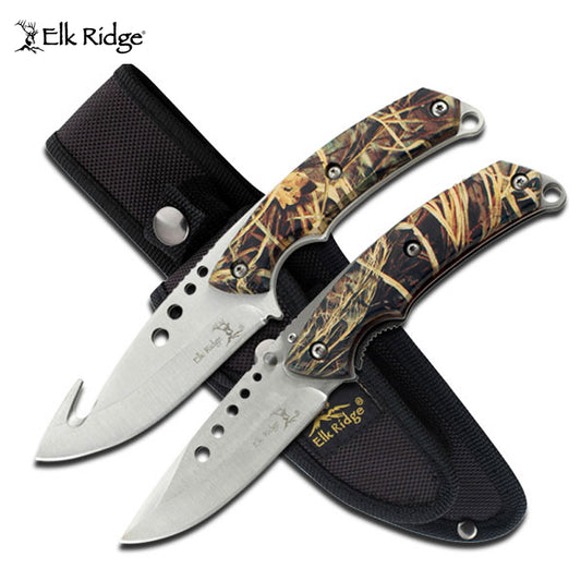 Elk Ridge Jungle Camo Hunting Knife Set