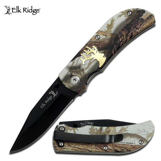 Elk Ridge Brass & Camo Pocket Knife