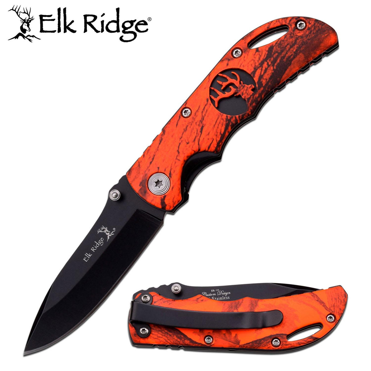 Elk Ridge Orange Camo Pocket Knife