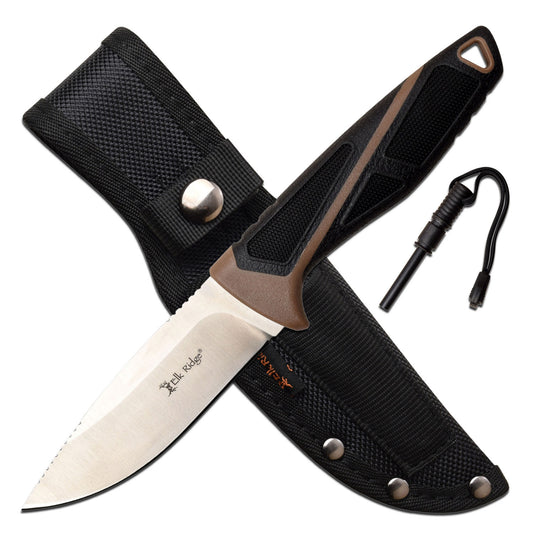 Elk Ridge Rubber Grip Knife w Firestarter