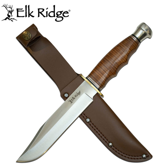 Elk Ridge Leather Handle Bowie knife