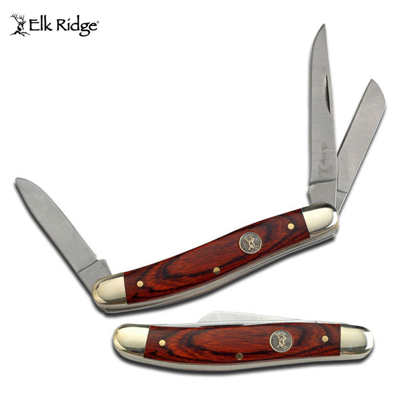 Elk Ridge Pakkawood 3 Blade Pocket Knife