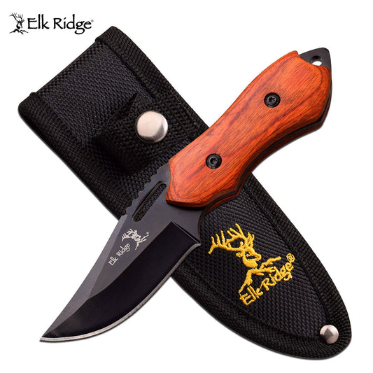 Elk Ridge Brown Pakkawood Hunting Knife