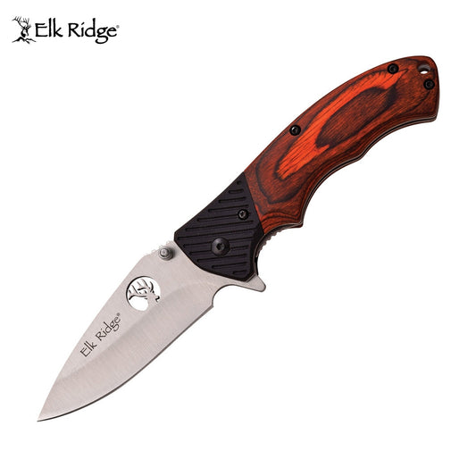 Elk Ridge Linerlock Pakkawood Folding Knife